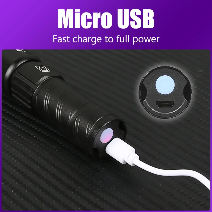 Portable UV Flashlight UV395NM Zoomable ABS Torch...