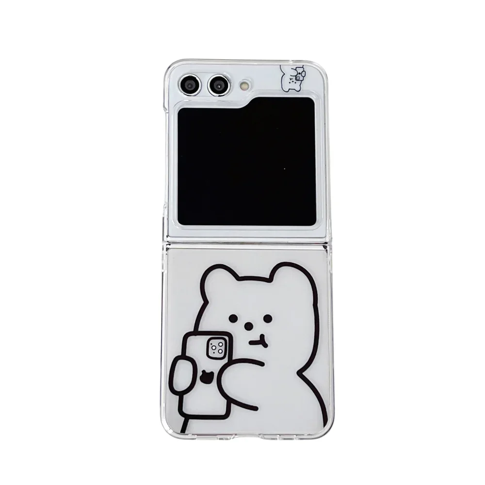 Cute Bear Transparent Pearl Bracelet Case - Cartoon Clear Cover
