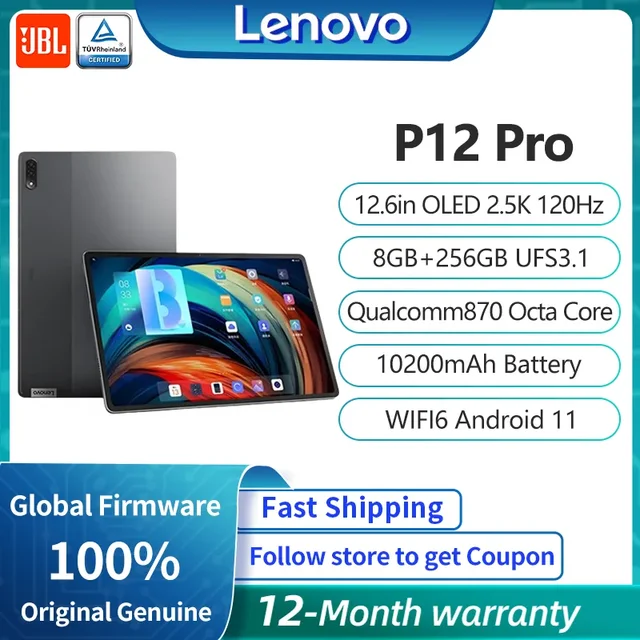 Original Lenovo Tab P12 Pro 12.6 Tablet WIFI Octa Core Snapdragon