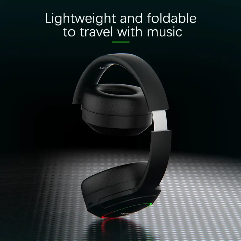 Wireless Headphones with MicroPhone Game Headset Blutooth 5.1 Gamer Surround Stereo Earphone Colourful Light PC Laptop Earpiece