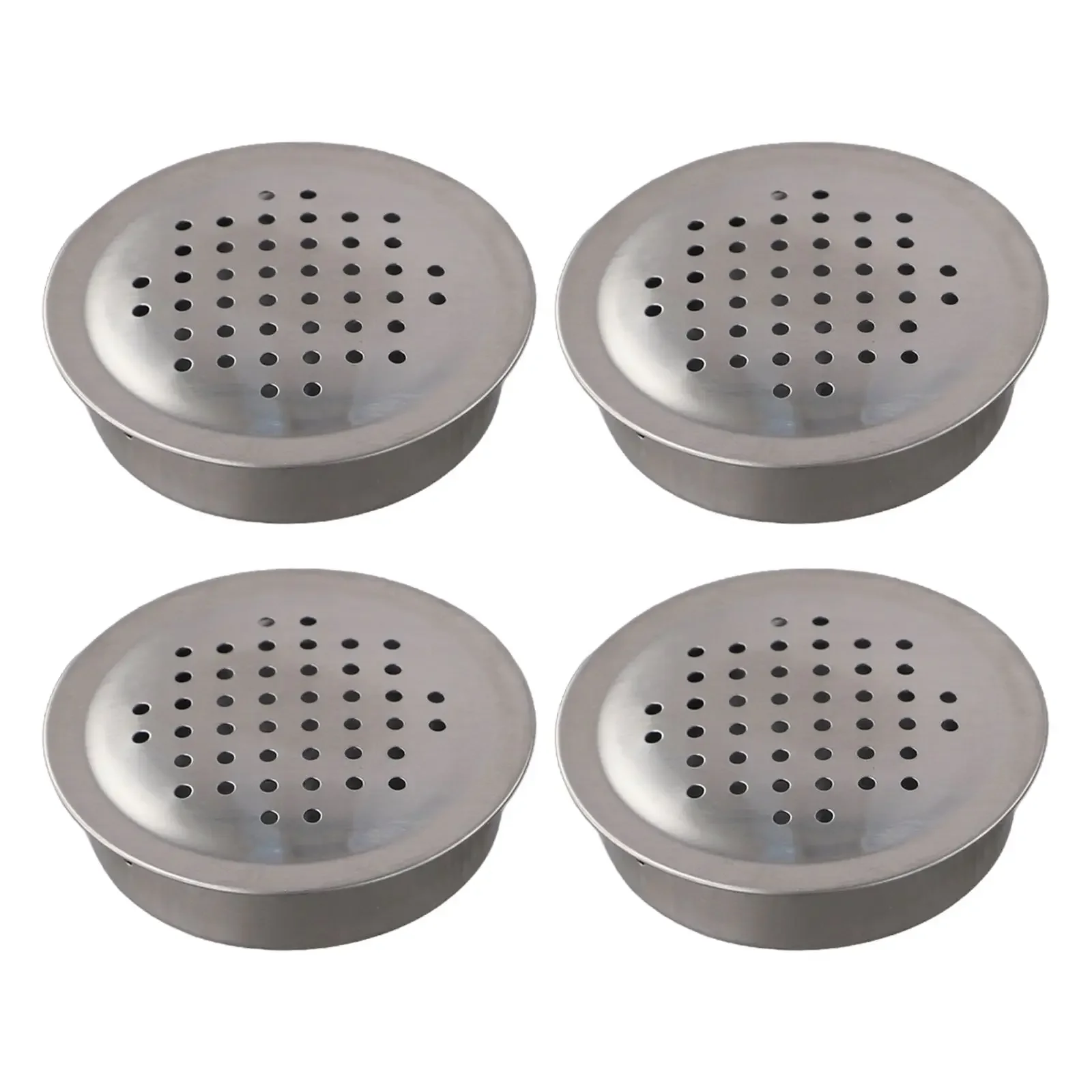 4pcs Stainless Steel Vent Covers For Cabinets Decorative Air Grilles Ventilation Wardrobe Cabinet Mesh Hole Air Vent Cover