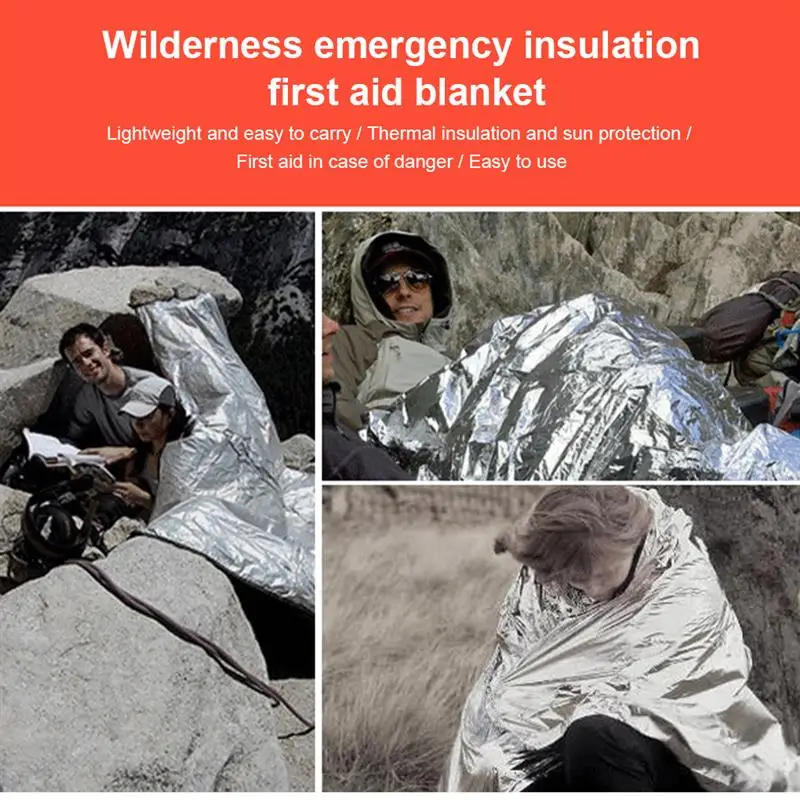 Emergency Blanket Outdoor Thermal Cover Trekking Climbing Foldable Keep  Warm Sleeping Accessory Silver 140x210cm - AliExpress