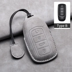 Premium Leather Car Key Cover Case with Keychain Keyring - Car Accessories (B05)