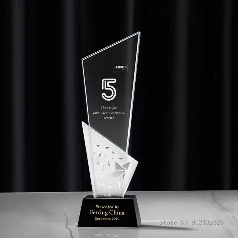 Customized Crystal Trophy, Color Printing as a Prize, Sports Movie Award, Delivery on a Commemorative, Home Decoration