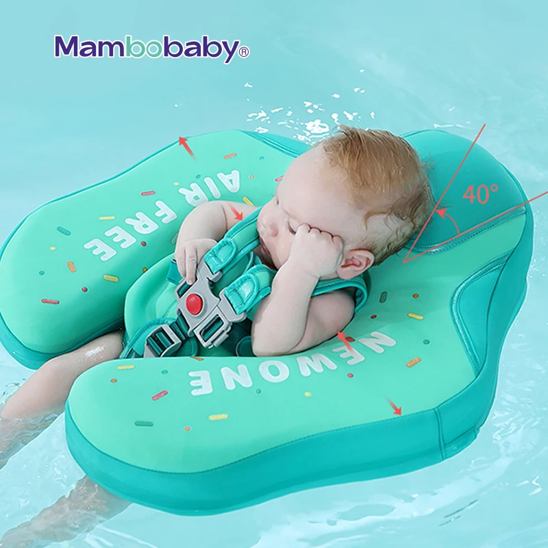 Mambobaby Baby Outdoor Summer Non Inflatable Swimming Circle with Sunshade And Doughnut Style Toy