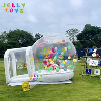 JOLLY TOYS Balloon inflatable bubble house with trampoline and transparent dome PVC material  with blower 1
