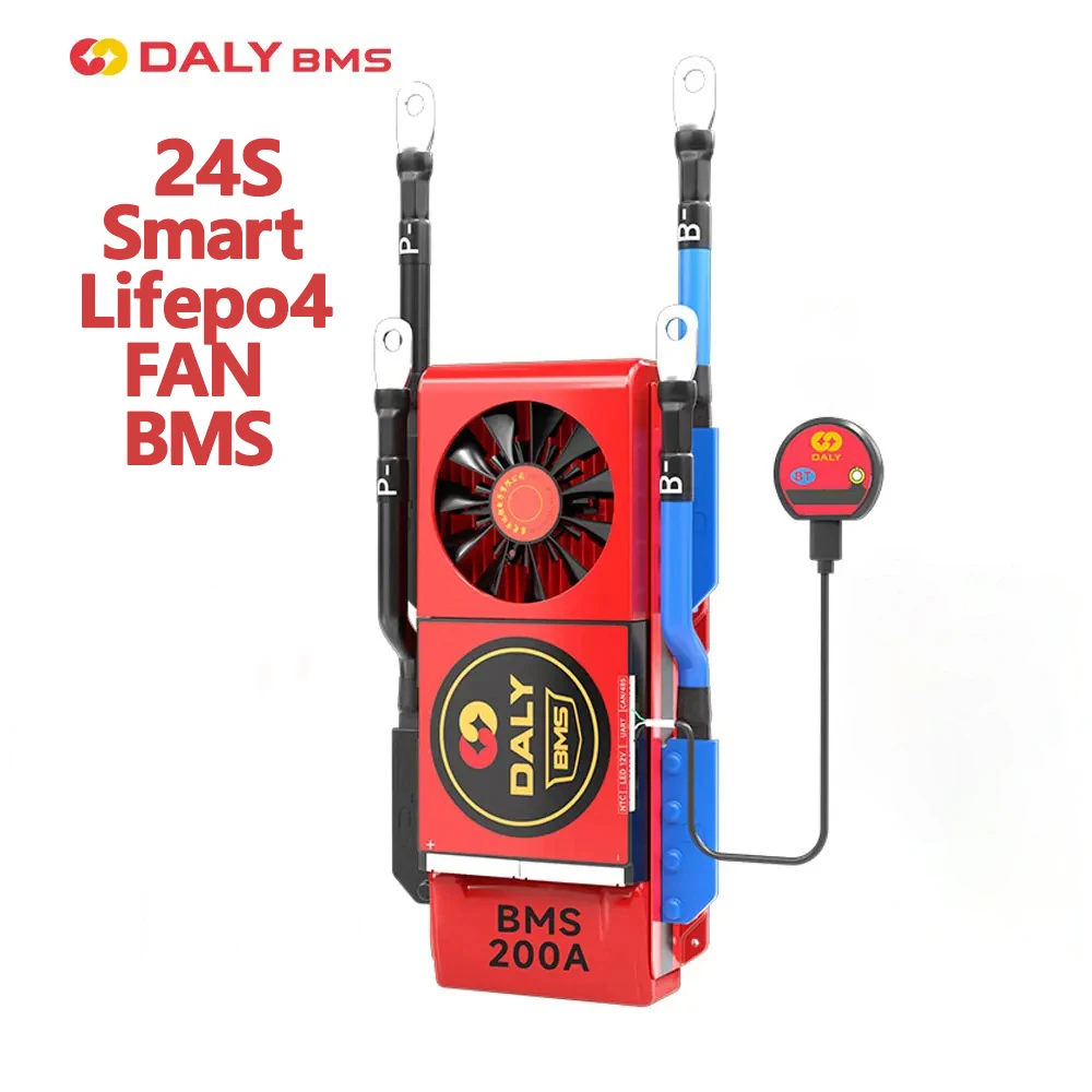 

Daly Smart Lifepo4 вентилятор BMS 24S 72V 80A 150A 500A BMS для литиевой батареи 18650 Bluetooth SMART BMS