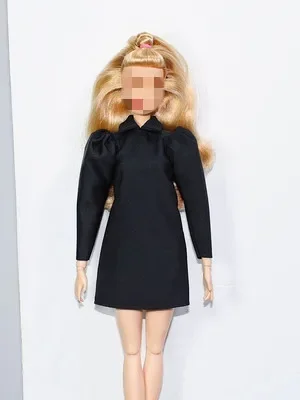 

Одежда для куклы 1/6 BJD, Черное мини-платье с пышными рукавами для Барби, одежда для Барби, наряд, платье 11,5 дюйма, аксессуары для кукол, игрушка