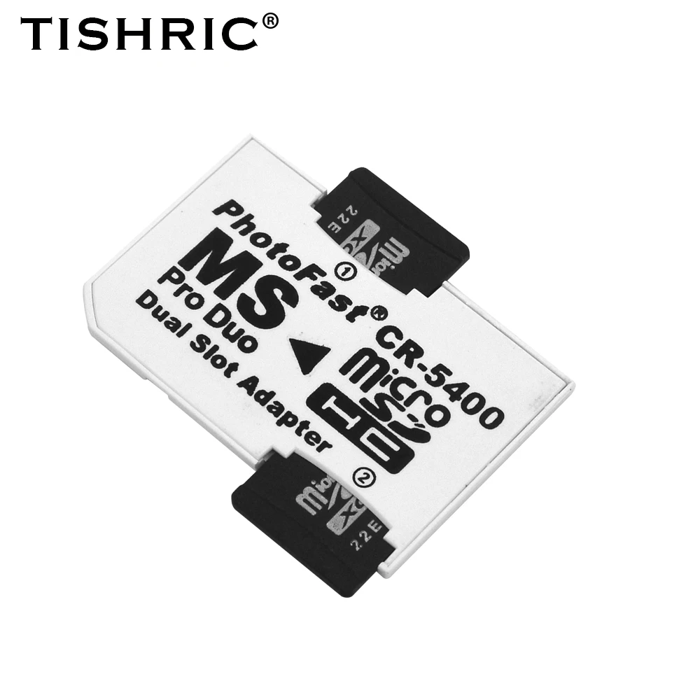 TISHRIC TF to SD Card Reader,Micro SD Pro duo ferrule,Compatible 2 TF Card to Micro SD Adaptor Support OS with Capacity of 64GB