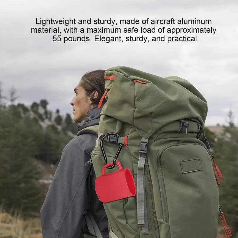 Aluminum Alloy Lock Ring Carabiner Hooks Gourd Shape Non-locking Design Large Hiking Camping Carabiner Quick Link Carabiner Hook