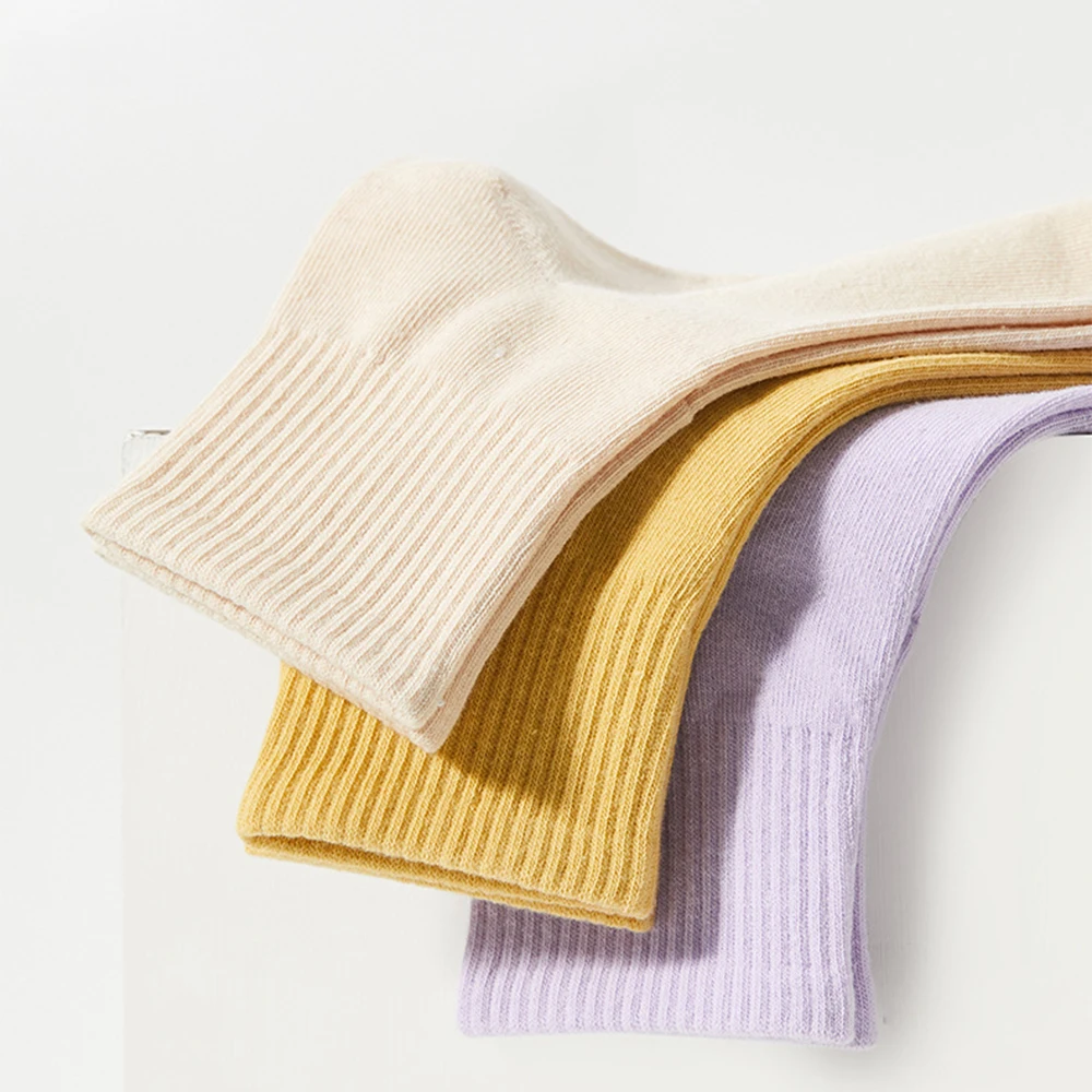 Description Picture 3 of item3 Pairs Women 100% Cotton Socks Spring Summer Casual Short Socks Deodorization Comfortable Solid Color Sports Socks Fast Send
