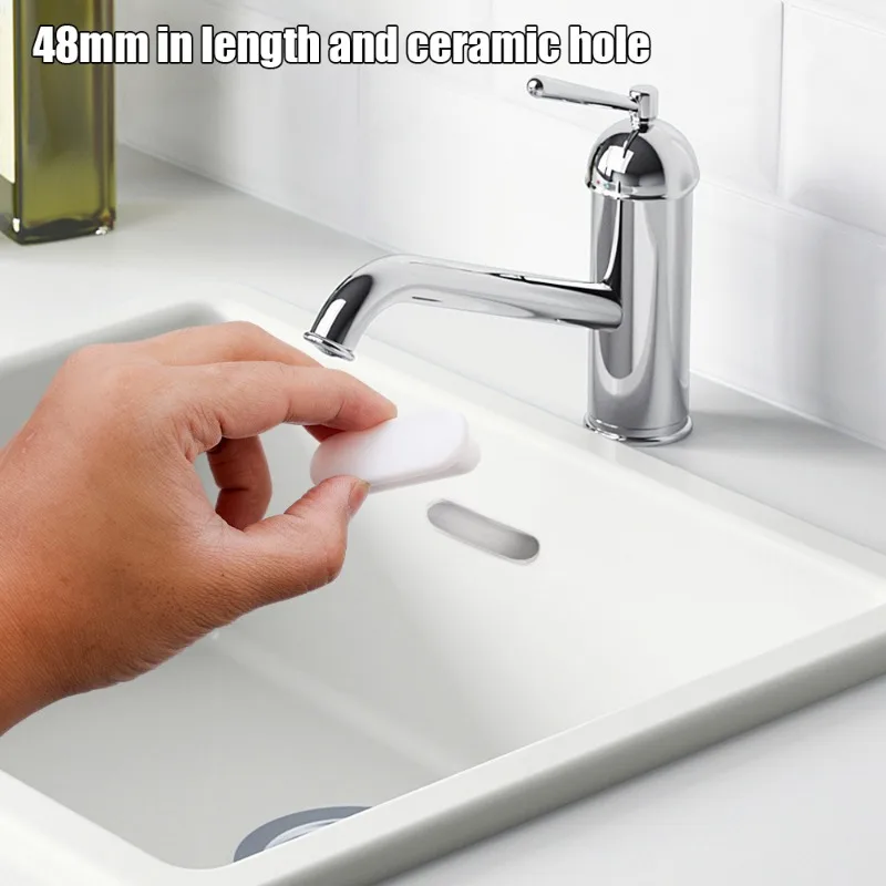 Sink Overflow Cover Kitchen Wash Basin Trim Round Plug Bathroom Bath Drain Cap Remplacement Overflow Hole Ring Covers 6/1Pcs basin drain cover