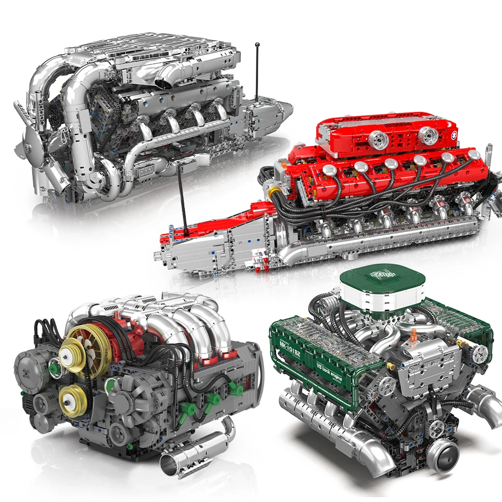 Mould King 10168 V8 engine model Technical Building Block
