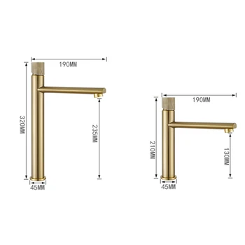 KEMAIDI ก๊อกน้ําห้องน้ําทองเหลืองห้องน้ําอ่างล้างหน้าก๊อกน้ําเย็นและน้ําร้อนอ่างล้างจาน TAP Deck Mounted Brushed GOLD ก๊อก 2