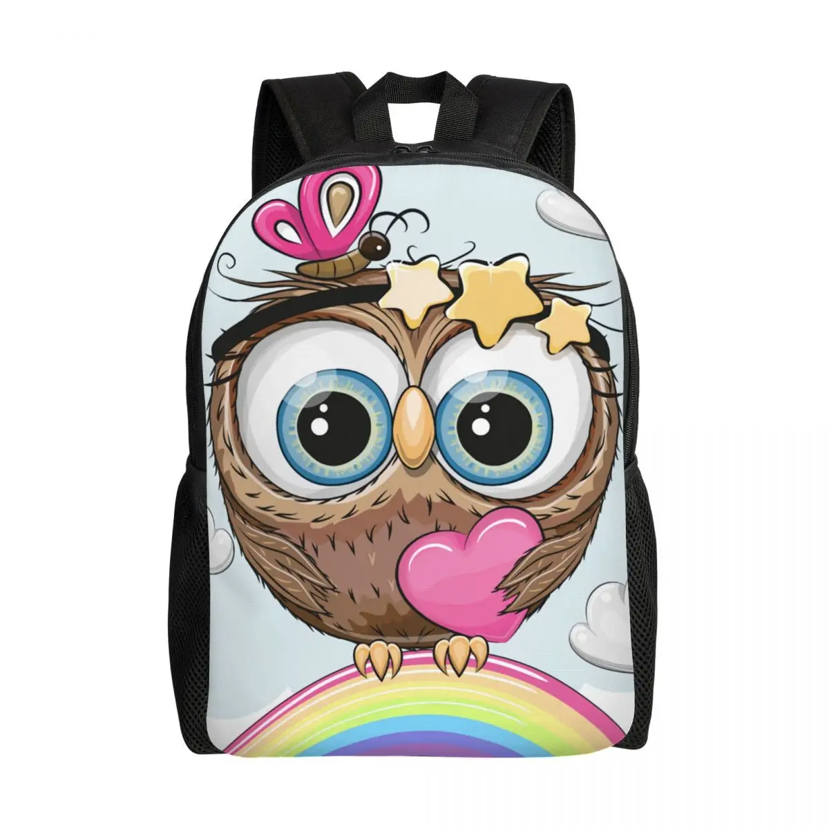 

Kawaii Rainbow Cartoon Owl Travel Backpack Men Women School Laptop Bookbag Animal College Student Daypack Bags