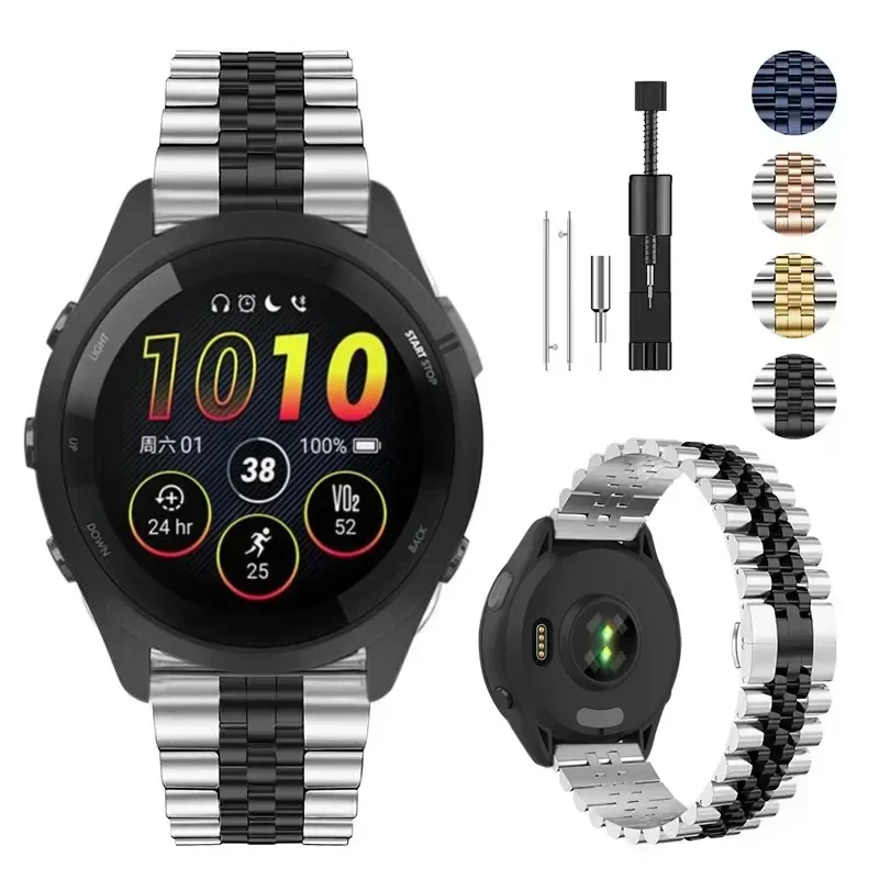 حزام معدني لـ Garmin Venu 2/3/Vivoactive 4 حزام مع...