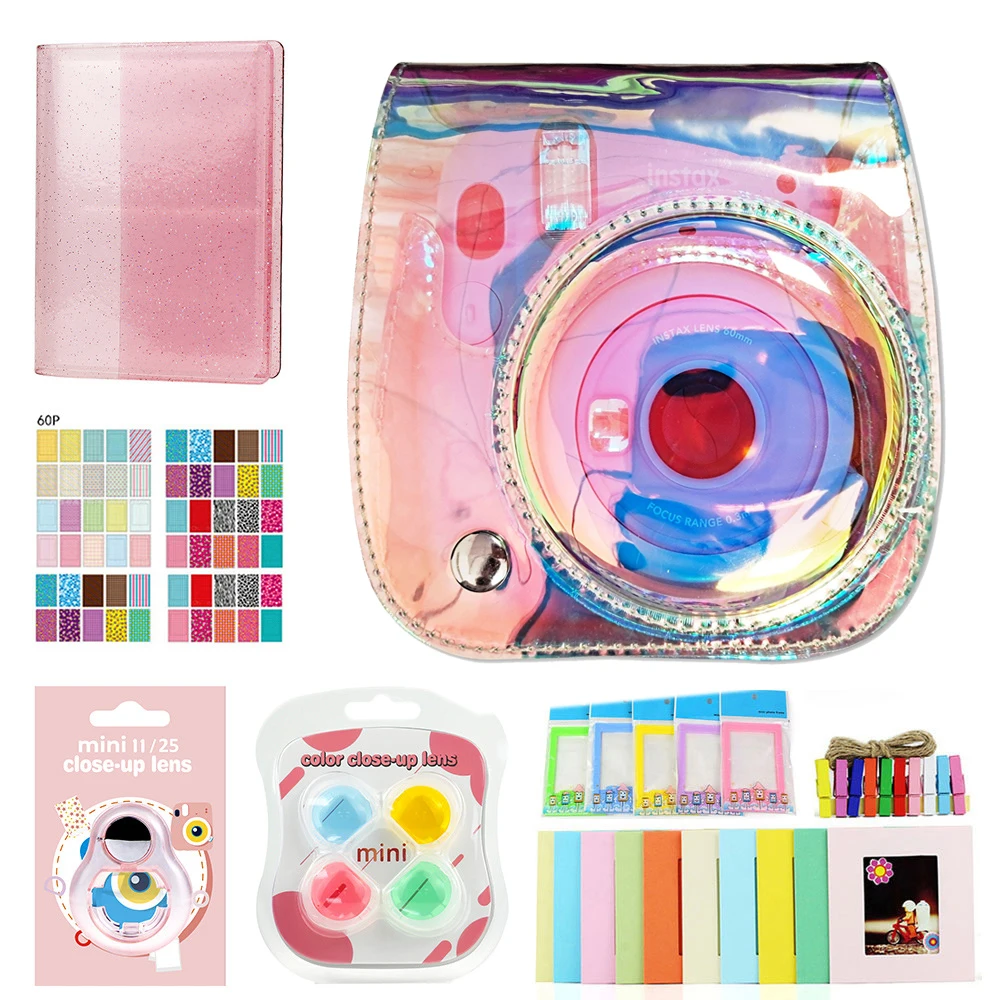후지필름 인스탁스 미니 11 카메라 액세서리 번들 키트, 어깨 스트랩 가방 케이스, 사진 앨범 필름 프레임 필터, 셀카 렌즈 세트