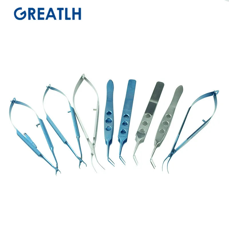 

Lens Lmplant Tweezers Flat Handle Titanium Stainless Lens Implantation Forceps Micro Tweezers Ophthalmic Microscopic Instrument