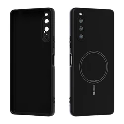Magnetic Liquid Silicone Shockproof Case with Magsafe Compatibility - Matte Skin Feel Cover - Sony Xperia 5 VI (Black)