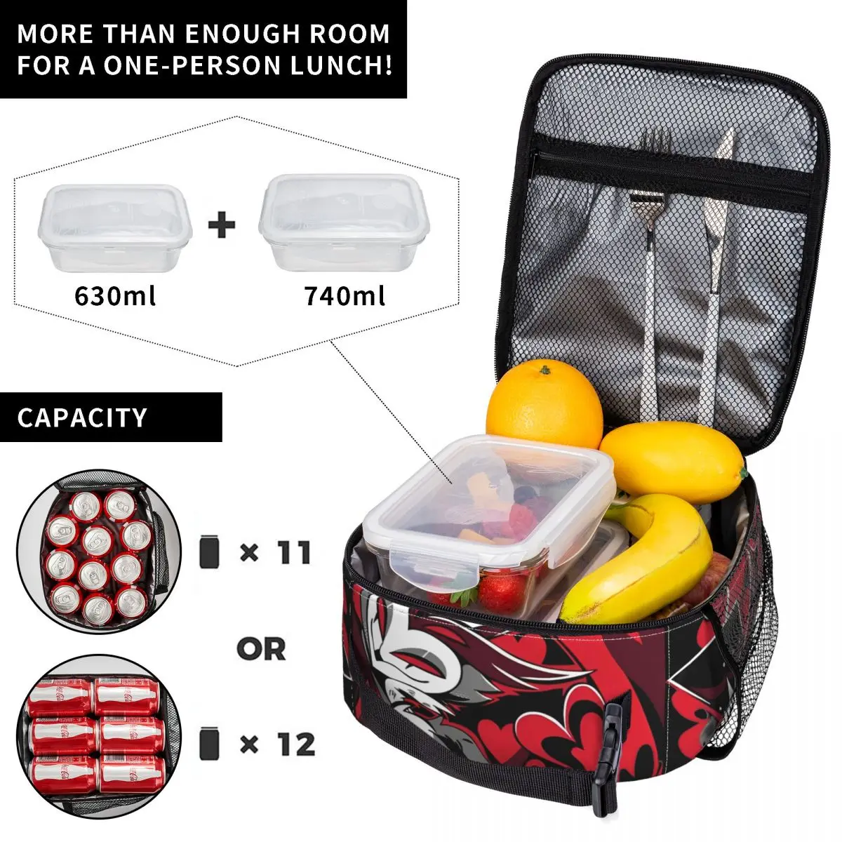 Insulated Lunch Bags H-Helluvas Boss Stolas Accessories Anime Cartoon Food Box New Cooler Thermal Bento Box For School