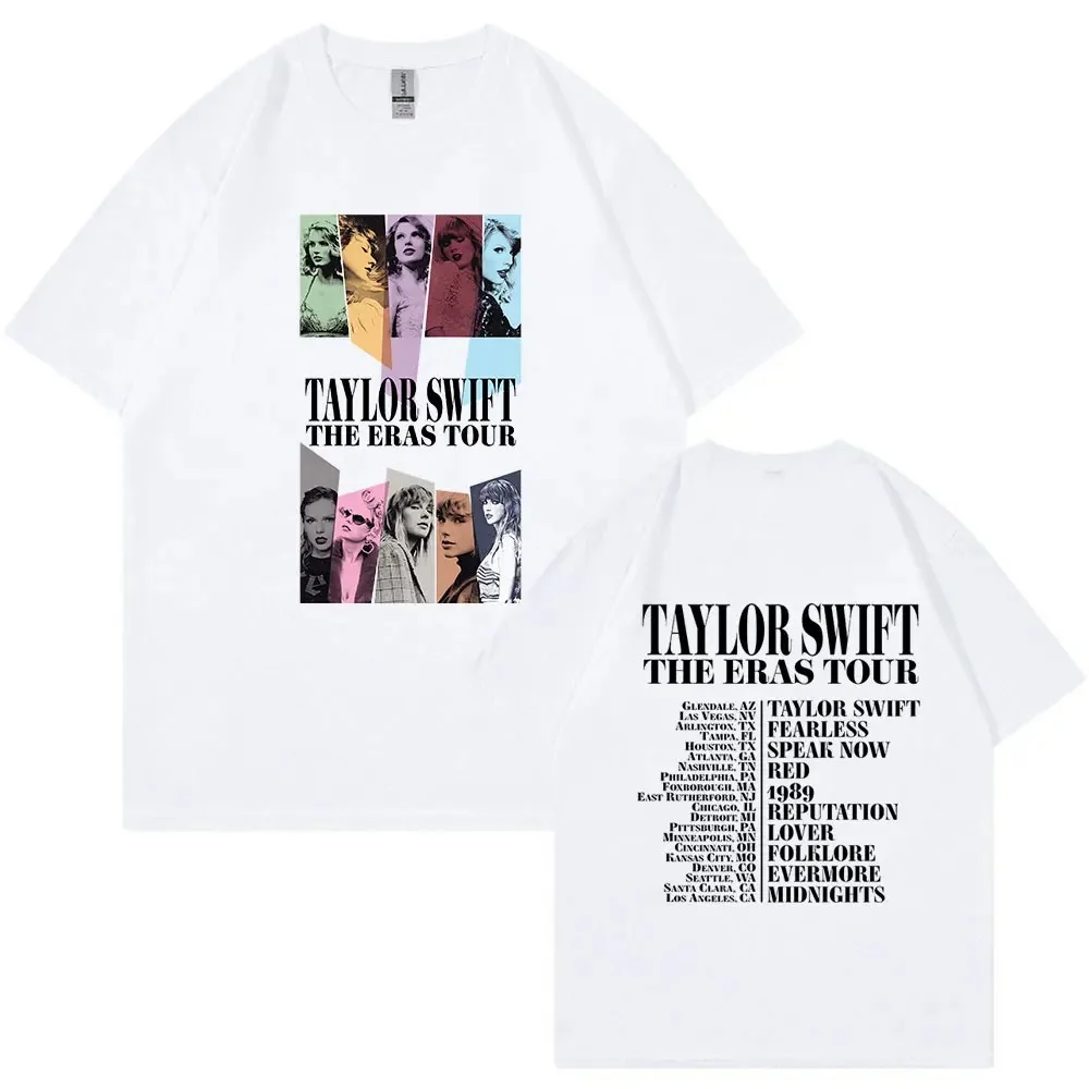 

2023 World Tour T-shirt Taylor The Eras Tour Men Womens Fashion Aesthetic Short Sleeve Cotton T-shirts Fans Gift Oversized Tees