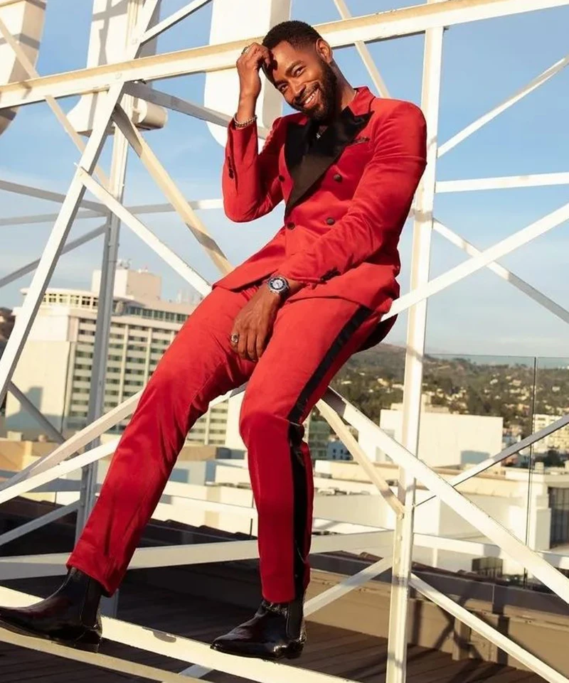 

Мужской бархатный костюм, красные костюмы для официальной вечеринки, костюмы для жениха, свадебные костюмы, 2 предмета, жакет и брюки, 2023