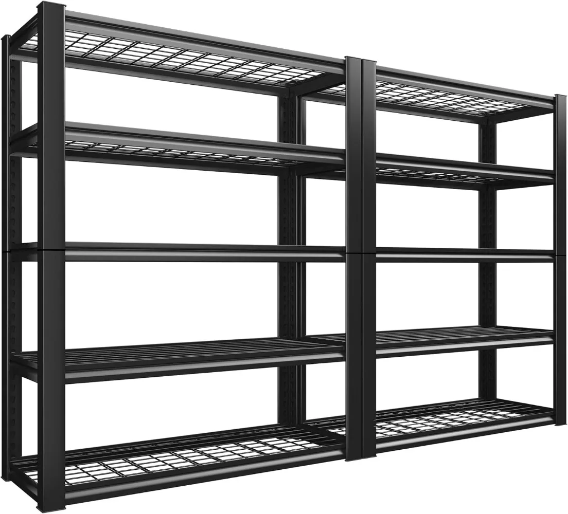 

REIBII 72''H Garage Shelving Heavy Duty Garage Storage Shelves 2000LBS Heavy Duty Shelving Adjustable 5 Tier Metal Shelves