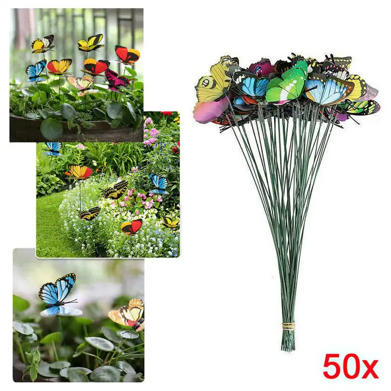 

set Butterfly Stakes 25x4cm Colorful Garden Butterflies For Outdoor Yard Planter Flower Pot Bed Yard Art Garden Decoration