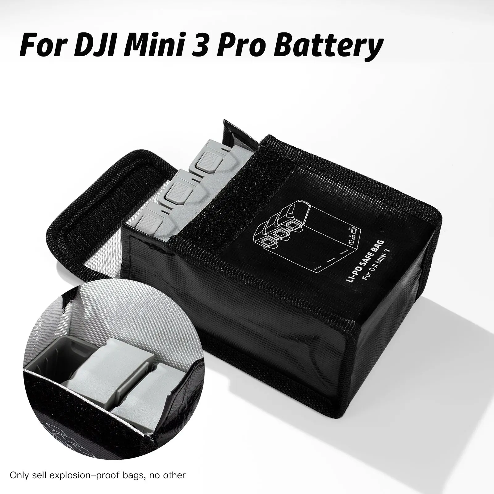 Pour DJI Mini 3 Pro Sac de rangement anti-déflagrant Batterie Li-Po Safe  Bag