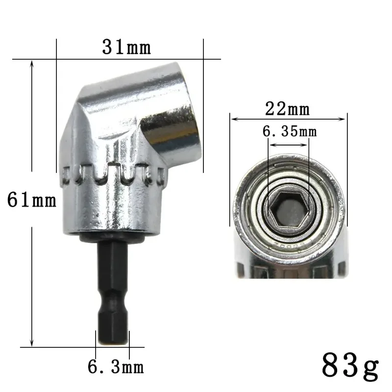 105° Right Angle Screwdriver Attachment - Electric Drill Corner Adapter for Tight Spaces,Extension Tool with Universal Chuck
