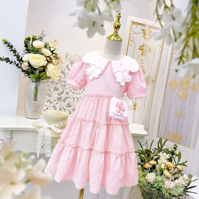 

Summer Girls Dresses 2023 New Korean Version Sweet Children Dress Teens Girls Princess Dress