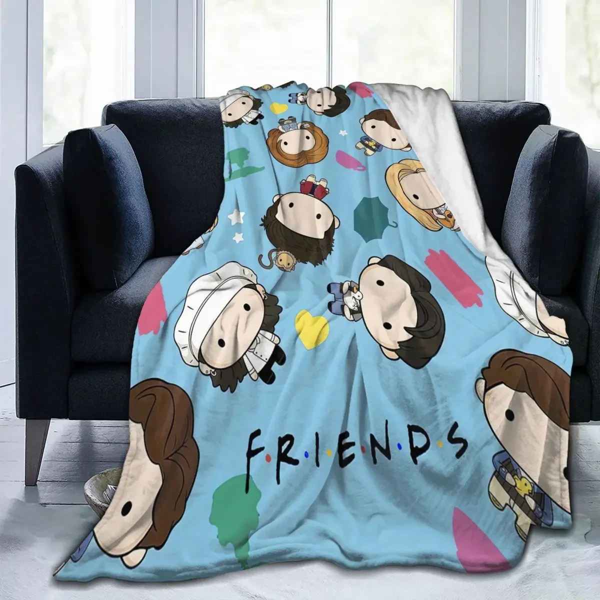 FriendsTVShowBlanketsCuteCartoonPlushThrowBlanketBeddingCouch