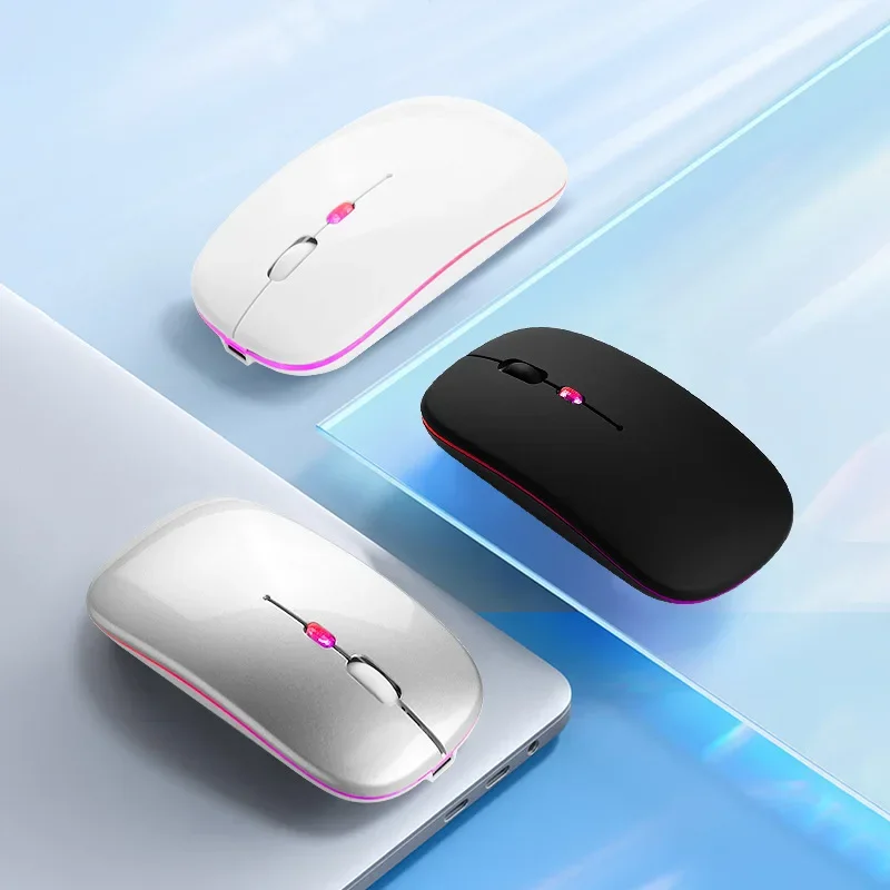 

Rechargeable Bluetooth Wireless Mouse with 2.4GHz USB RGB 1600DPI Mouse for Computer Laptop Tablet PC Macbook Gaming Mouse Gamer