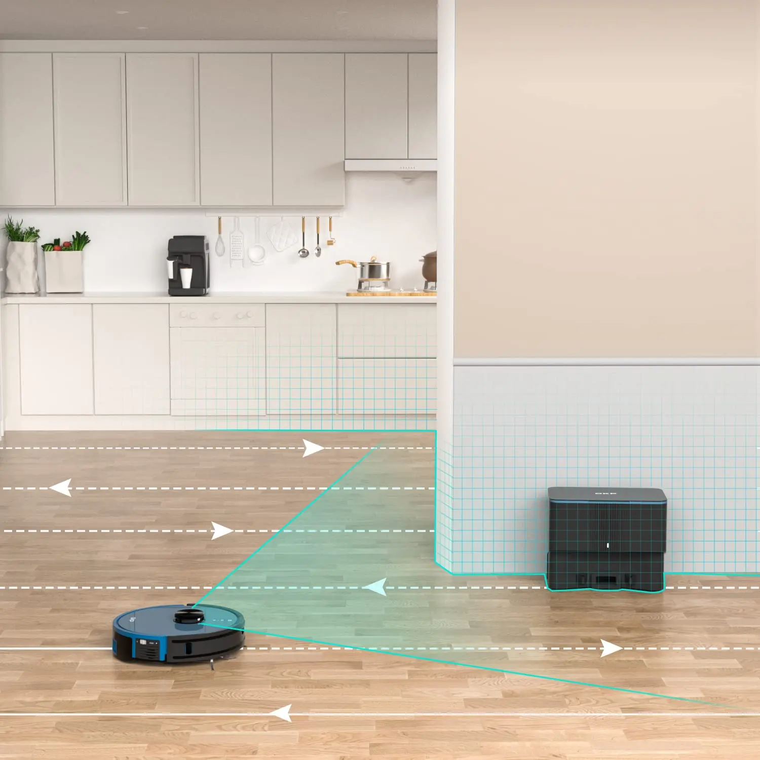 OKP L3 Robot Vacuum,3800Pa Suction, Lidar Obstacle Navigation and  Home Mapping,70-Day Capacity Self Empty Base,Perfect for Hair 2