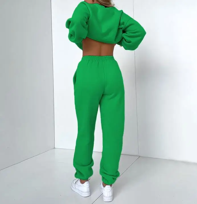 Round Neck Pullover, Long Sleeved Cotton Sweater, Casual Pants Set, New Hot Selling Fashion Women's Clothing