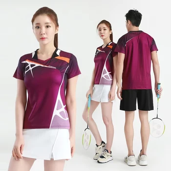 Camicia sportiva coreana Tuta Camicie da badminton Camicie da ping pong da donna/uomo Abbigliamento sportivo T-shirt a maniche corte Gonna da tennis Allenamento