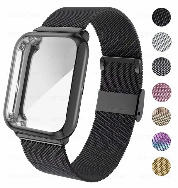 Correa de muñeca 2 en 1 para Amazfit Bip U Pro Bip 3, funda de Metal,  pulsera para Amazfit GTS 4 3 2 mini Bip U Band, Protector de pantalla -  AliExpress