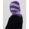 Women Winter Beanie Hats One-Piece Knit Balaclavas Stripes Imitation Mink Velvet Hats Scarf Hat 6