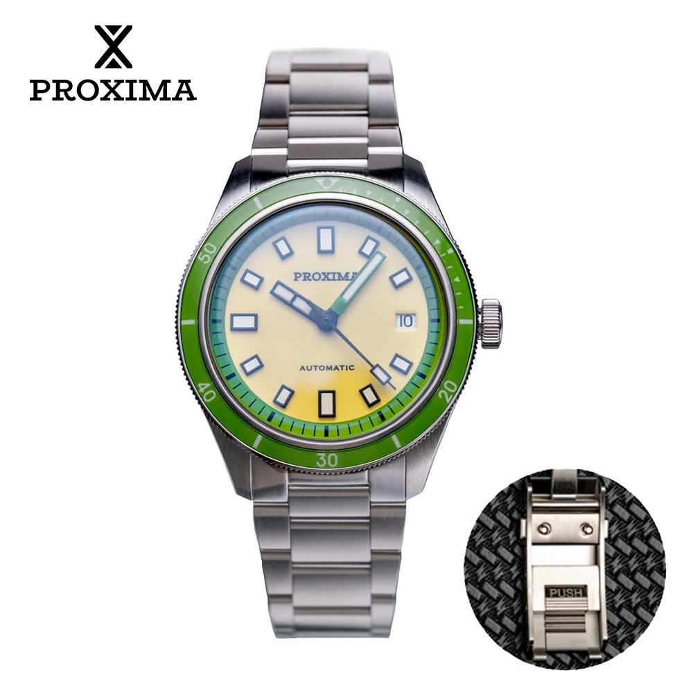 2024 Proxima PX1703-1A 남성용 기계식 시계, 아보카도 다이얼, PT5000 자동 시계, 사파이어 방수 스포츠 시계, 39mm, 신제품