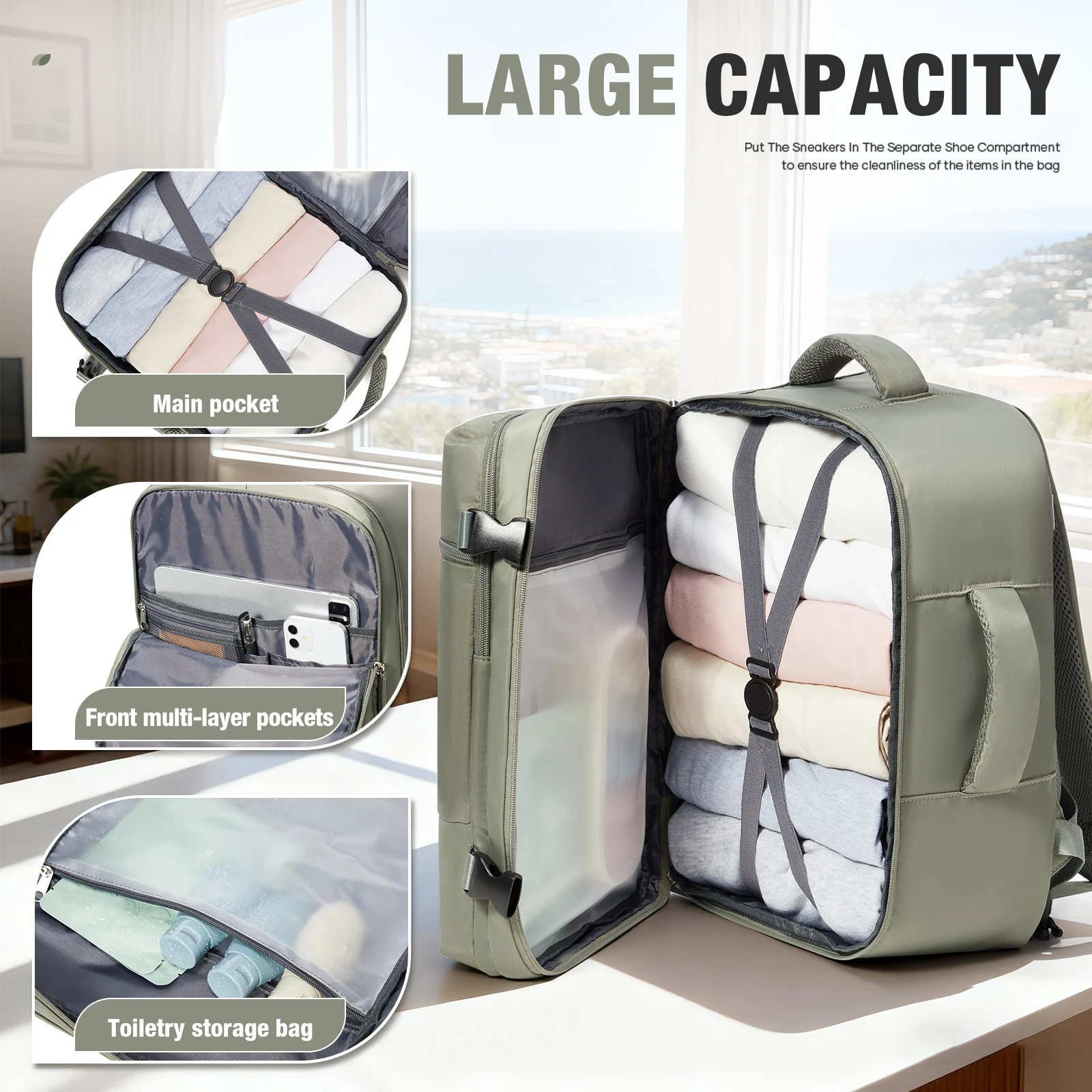 Handluggage Cabin Bag, Ryanair 40x30x20 Bag Men Women 15.6inch Laptop Bag Business Work Travel Backpack，College School Backapck