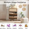 Rattan Shoe Cabinet with 3 Flip Drawers, 24 Pairs Shoe Storage Cabinet for Entryway Freestanding Hidden Shoe Rack 5