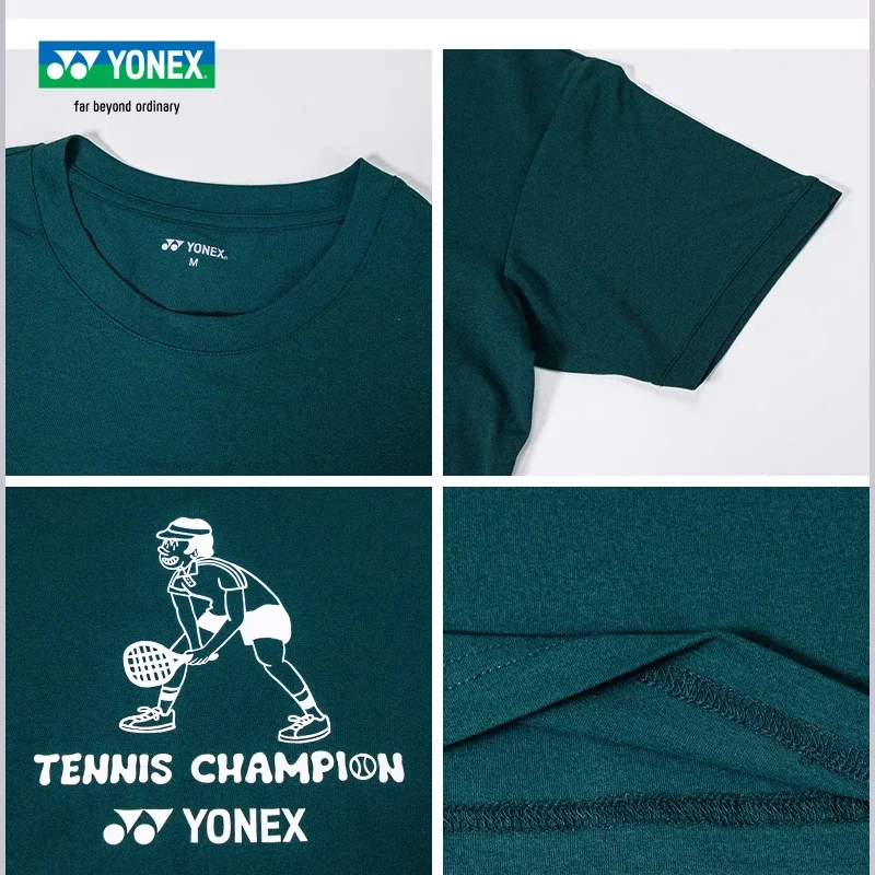 Authentic YONEX Badminton Shirt Men's and Women's Tennis Cartoon Culture Shirt Quick drying Short Sleeve 115384