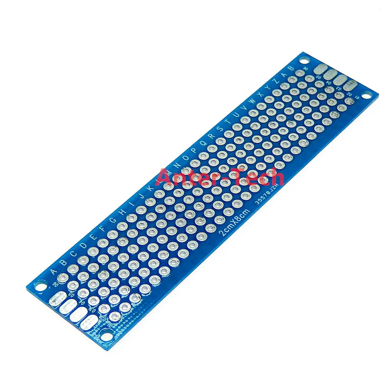 5pcs 2x8cm 20x80mm Spray tiBlue Green Red Double Sided Prototype PCB Universal Printed Circuit Board Prototype Board for Arduino