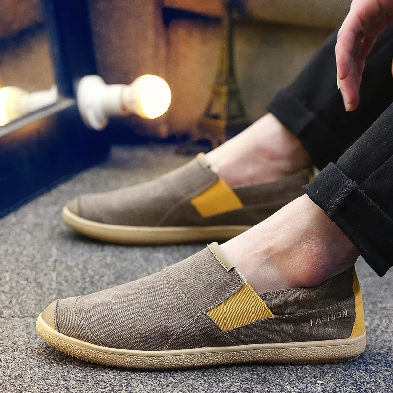 Fashion Canvas Shoes Men Lazy Youth Slip-on Walking Sneakers Mens Luxury Brand Casual Shoes Big Size 36 Canvas Driving Loafers 6