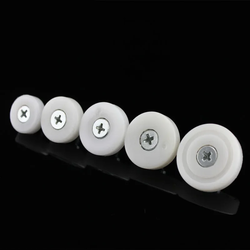 Diameter 19/22/25/26/29MM M6 Drawer Bearing Pulley Wheels sliding door rollers window pulley mini rubber wheels plastic bearing pulley Steel File Cabinet Door Wheel Furniture Moving Nylon Wheel 20PCS/LOT