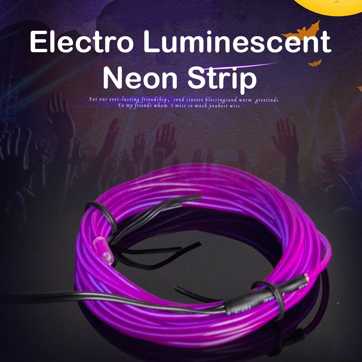 DIY LED Neon Strip Lamp Flexible EL Wire Rope Tube Neon Light for Party  Garden Decor work with AA Battery