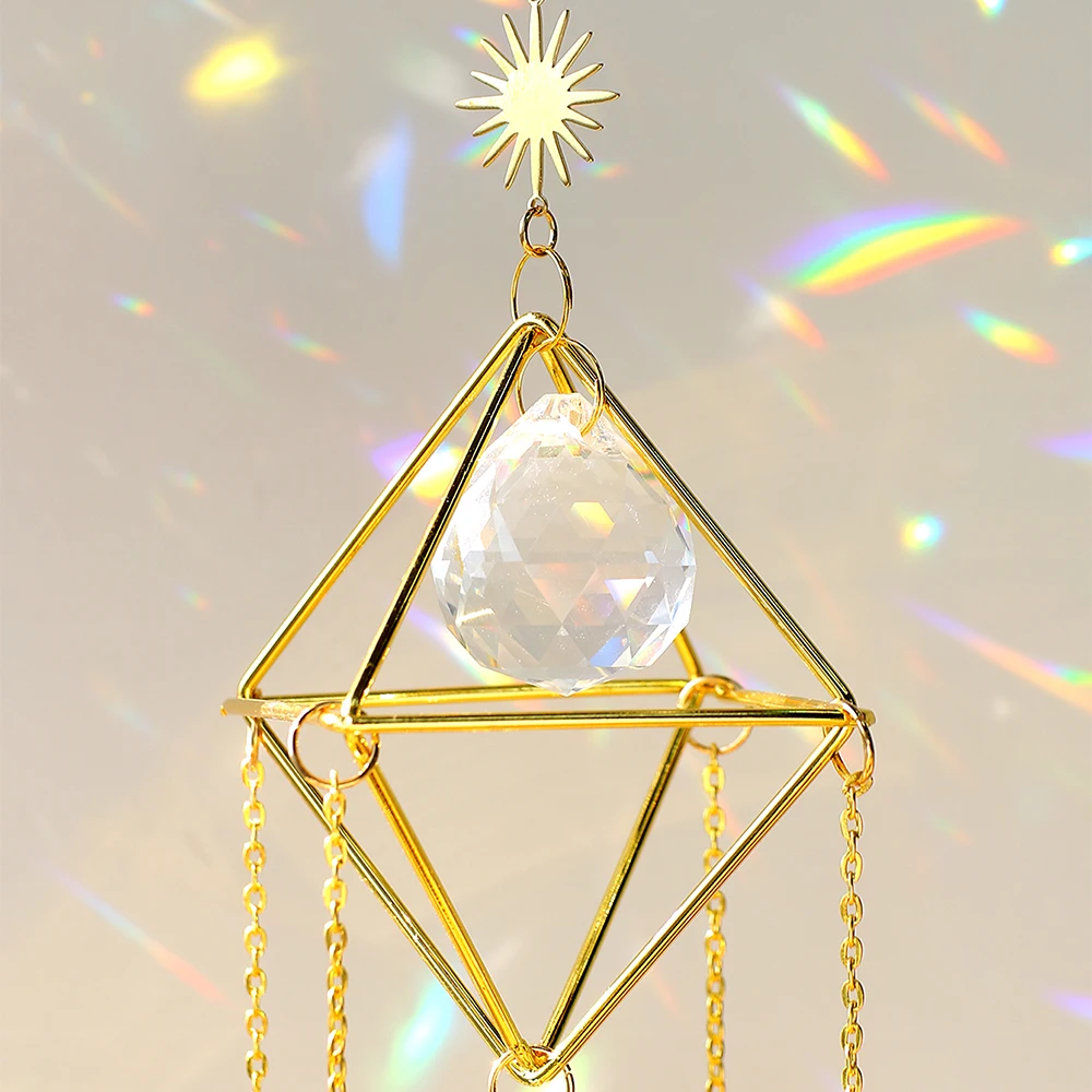 Large Suncatcher Crystal Rainbow Prism Glass Ball Wind Chimes Garden Window Fairy Sun Catcher Home Decor Ornaments Wall Gift Sun Catcher Crystal Pendant Sun Catchers Window Ornament