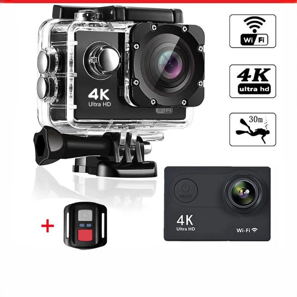 

2024 Go мини Экшн-камера Ultra HD 4K 30fps 1080P 60fps WiFi 2 170D Подводная Водонепроницаемая Спортивная камера для видеозаписи на шлем