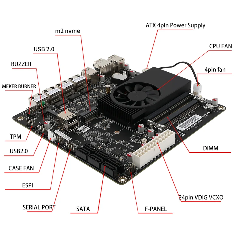 N5105/N6005NAS демоническая плата/шесть SATA3.0/двойной M.2/ITX/Четыре стандарта