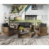 Outdoor Sofa Sets, 4PCS Patio Furniture Set, Outdoor Conversation Sets with Rattan Chair Table, Outdoors Garden Sofas Sets 1